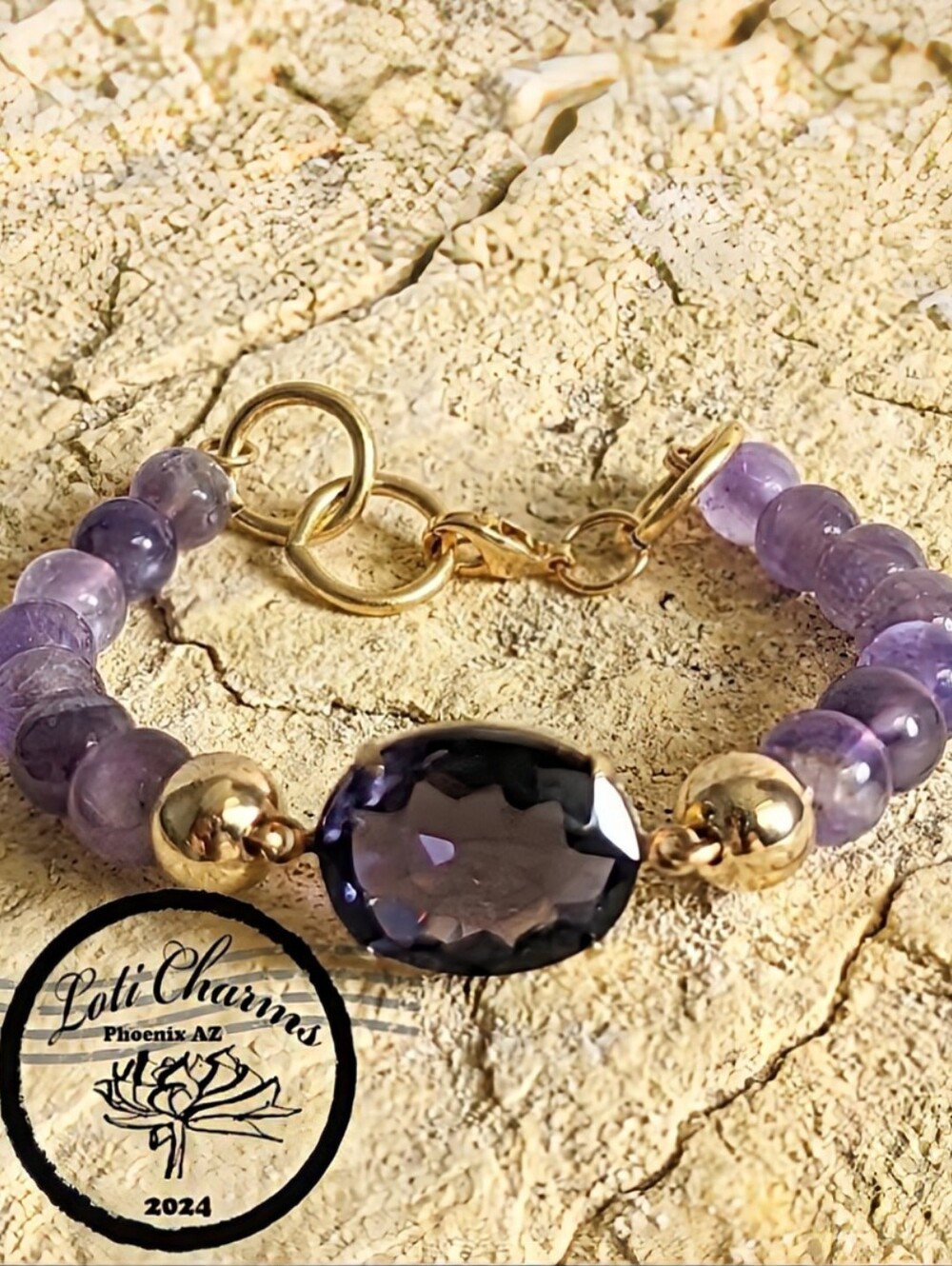 5.35 Carats Natural Amethyst And Beads Bracelet